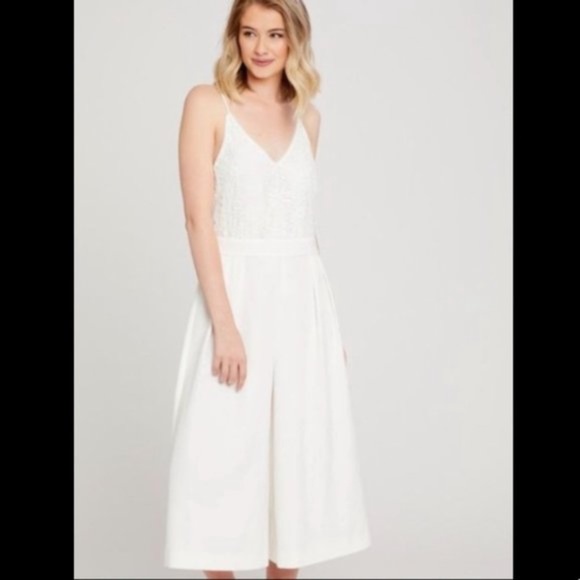 Altar'd State Pants - Altar'd State White Lace Valentina Jumpsuit